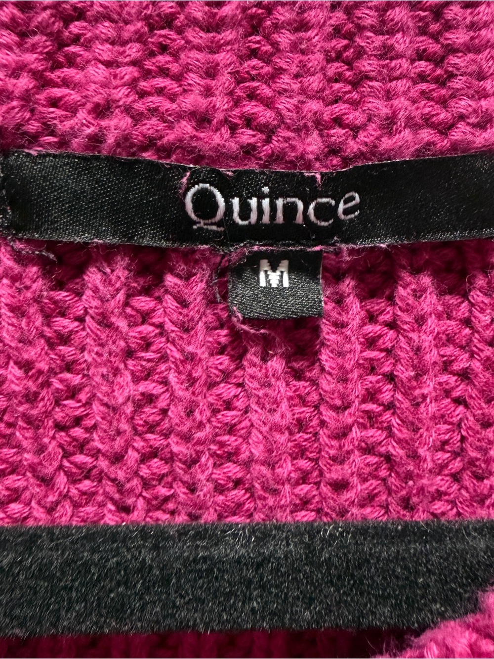 Quince Fuchsia Crewneck Ribbed Knit Sweater - Picture 2 of 4